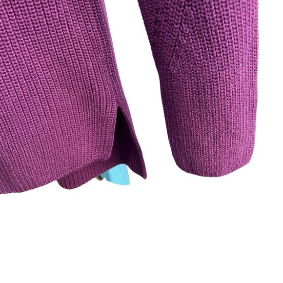 525 America Long Sleeve V-Neck 100% Cotton Pullover Knit Sweater Purple Size S - Picture 4 of 7